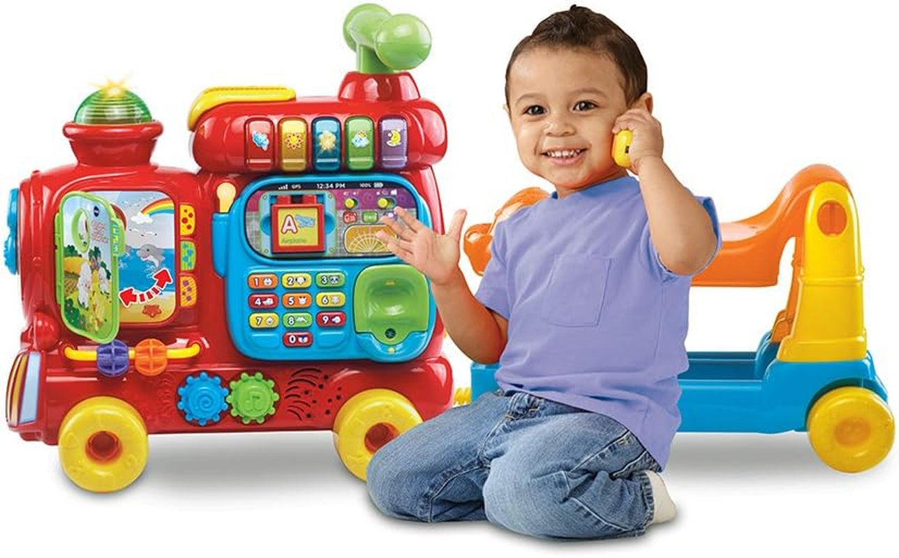 Vtech Sit-To-Stand Ultimate Alphabet Train (Frustration Free Packaging) , Red, 12 Months to 36 Months-Train^Detachable Caboose/Wagon^Double Sided Letter Blocks (13)^Walkie-Talkie^Aa Battery (3)^Manual