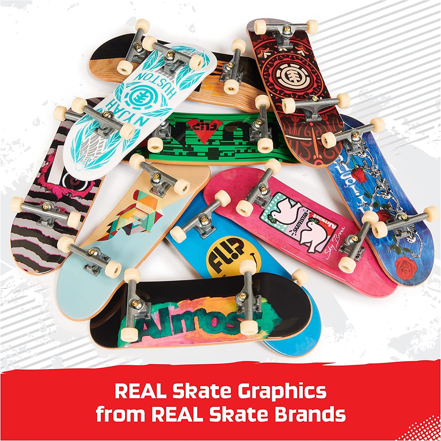 TECH DECK, DLX Pro 10-Pack of Collectible Fingerboards, for Skate Lovers, Kids Toy for Ages 6 and Up