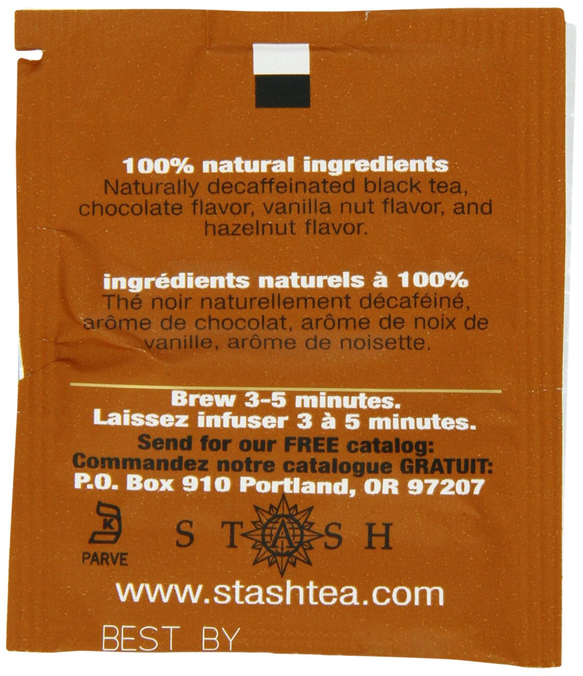 Stash Tea Decaf Chocolate Hazelnut Black Tea, Box of 100 Tea Bags