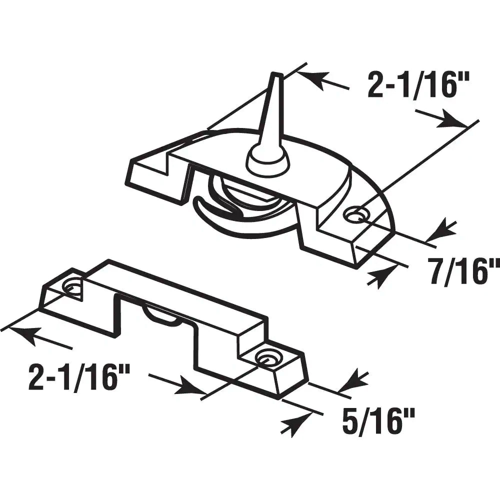 Diecast Construction White Used on Vertical and Horizontal Sliding Windows Sash Lock