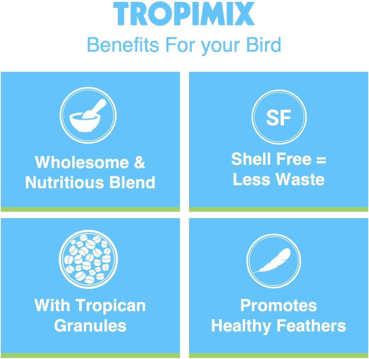 Hari Hagen Tropimix Enrichment Food for Cockatiels & Lovebirds, 2 Lb. - HARI Parrot Food with Seeds, Fruit, Nuts, Vegetables, Grains, and Legumes