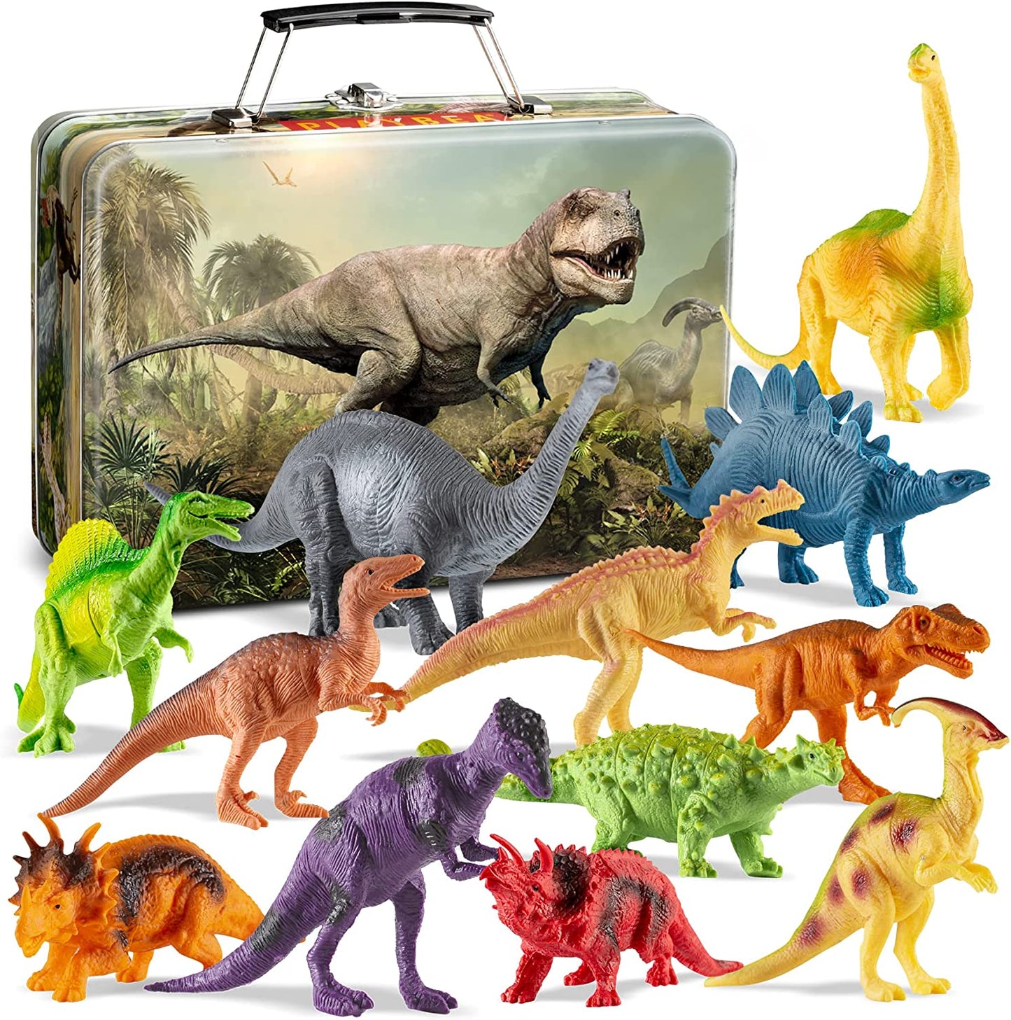 Dinosaur Toys for Kids Toys - 12 7-Inch Realistic Dinosaurs Figures with Storage Box | Kids Dinosaur Toys | Toddler Dinosaur Toy | Dinosaur Toys for Kids 3-5 5-7 | Dino Toys Kid Toys Toddler Boy Toys