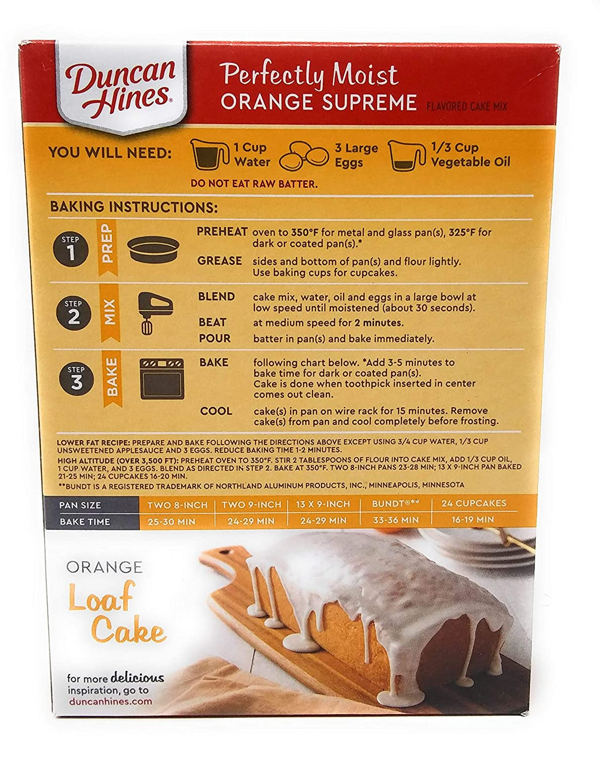 Duncan Hines Signature Orange Supreme Cake Mix 15.25Oz (Pack of 2)