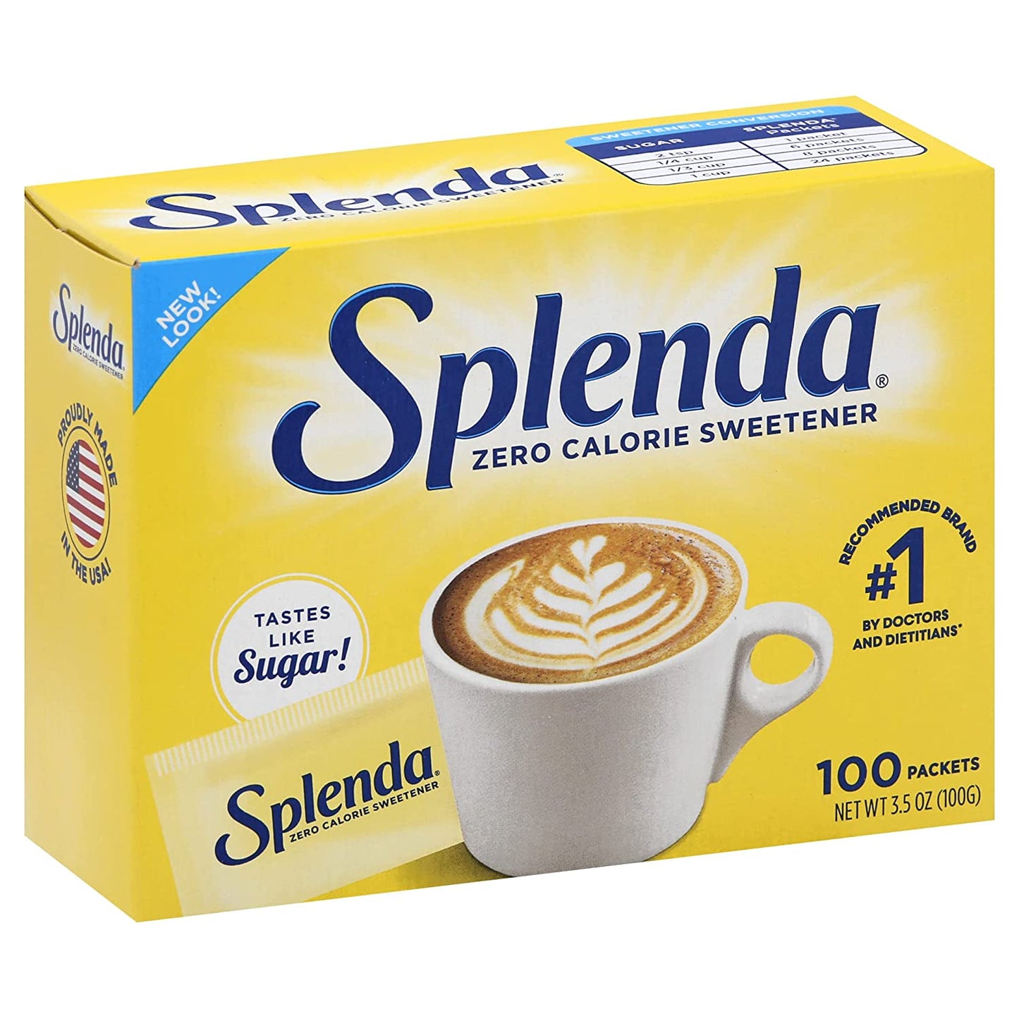 SPLENDA No Calorie Sweetener, Single-Serve Packets (100 Count), 3.5 Ounce