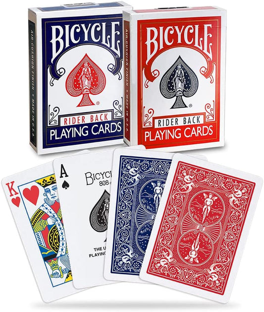 Bicycle Standard Rider Back Playing Cards, 2 Decks of Playing Cards, Red and Blue