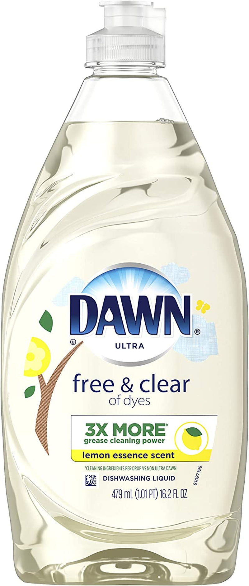 Dawn Ultra Pure Essentials Dishwashing Liquid, Lemon Essence, 16.2 Fl Oz