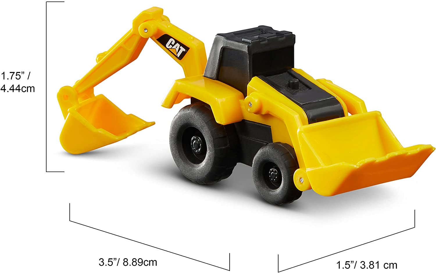 Cattoysofficial, CAT Little Machines Toys with 5Pcs - Dump Truck, Wheel Loader, Bulldozer, Backhoe, and Excavator Vehicles, Cake Toppers, Playset for Kids Ages 3 and Up,Yellow