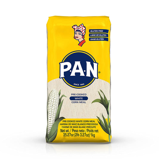 P.A.N. White Corn Meal – Pre-Cooked Gluten Free and Kosher Flour for Arepas (2.2 Lb/Pack of 1)