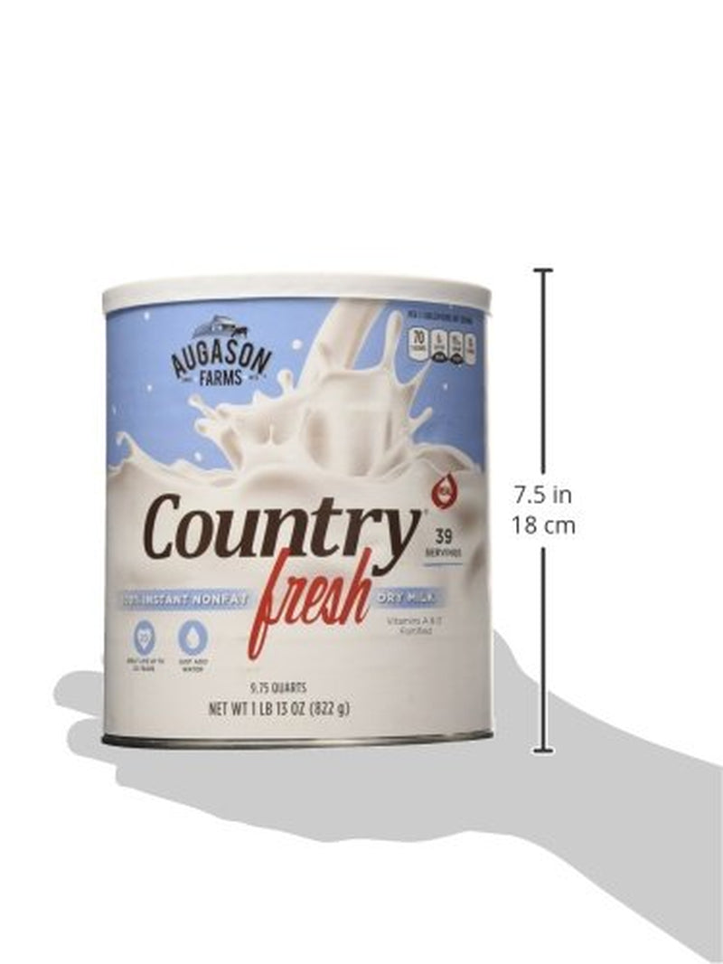 Augason Farms 5-90620 Country Fresh 100% Real Instant Nonfat Dry Milk, 1 Lb, 13 Oz.