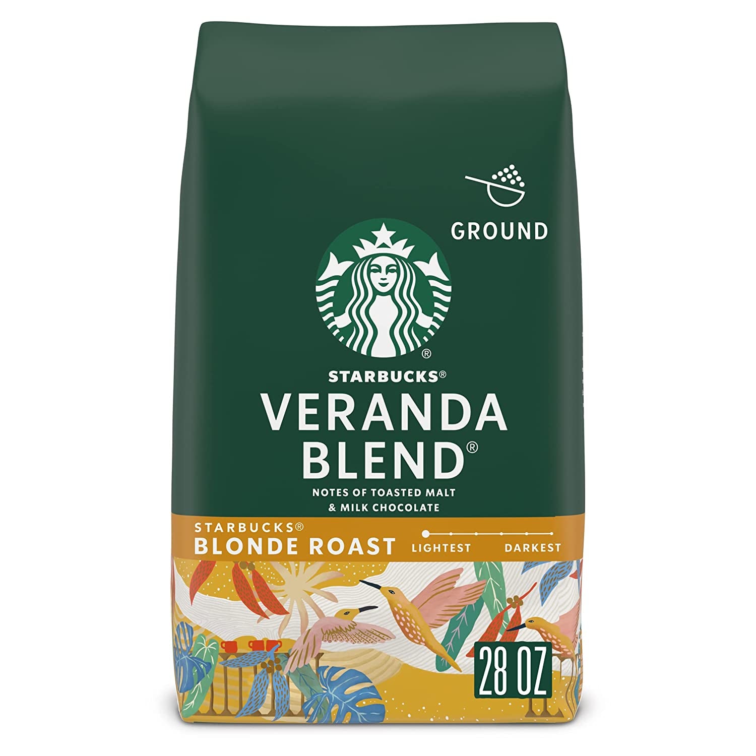 Starbucks Blonde Roast Ground Coffee — Veranda Blend — 1 Bag (28 Oz.)