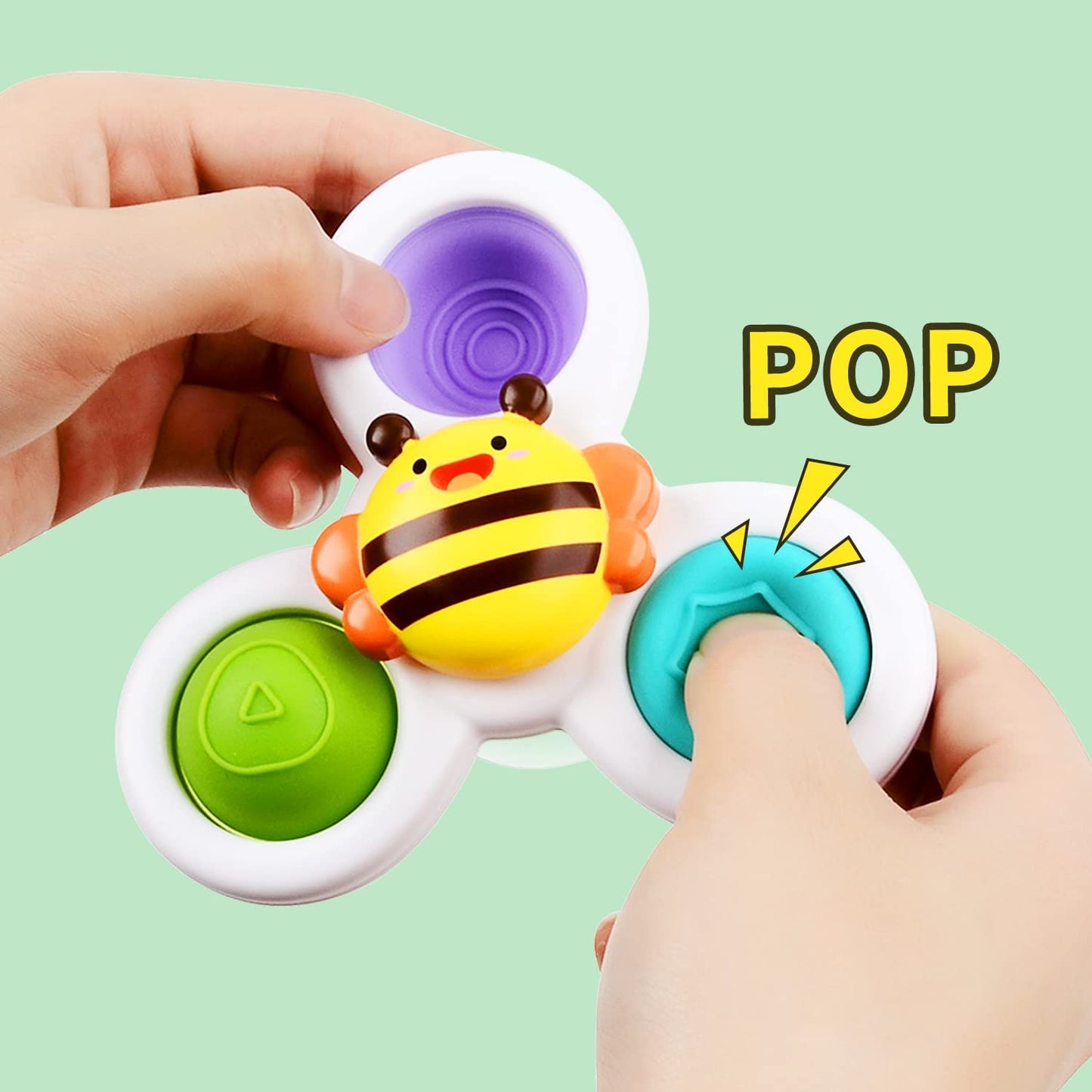 3PCS ALASOU Simple Pop up Suction Cup Spinner Toys for 1 2 Year Old Boy Girl|Novelty Spinning Tops Toddler Toys Age 1-2|1 2 Year Old Boy Birthday Gift for Infant|Sensory Toys for Toddlers 1-3