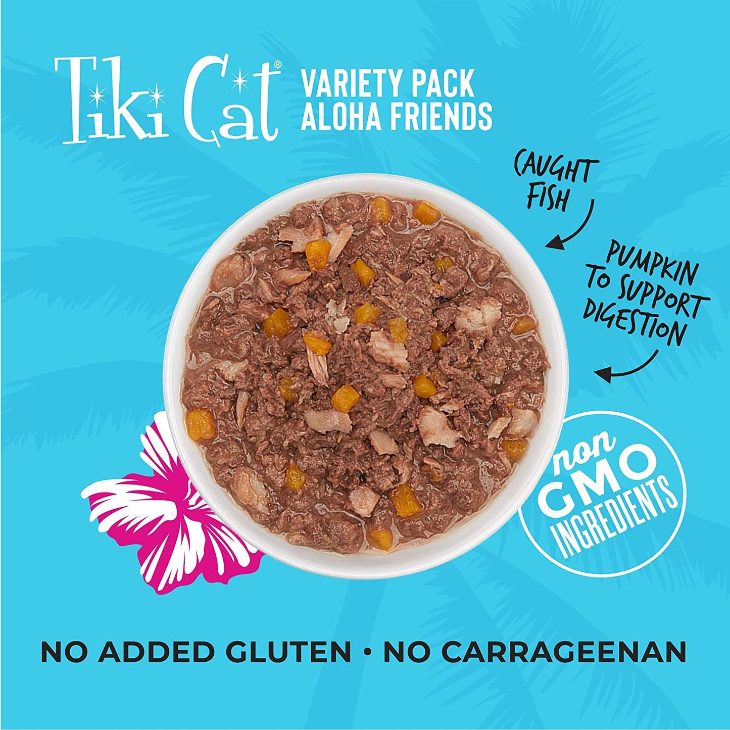 Tiki Cat Aloha Friends Variety Pack, Seafood Flavors with Pumpkin, Wet, High-Protein & High-Moisture Cat Food, for All Life Stages, 3 Oz. Cans (Case of 12)