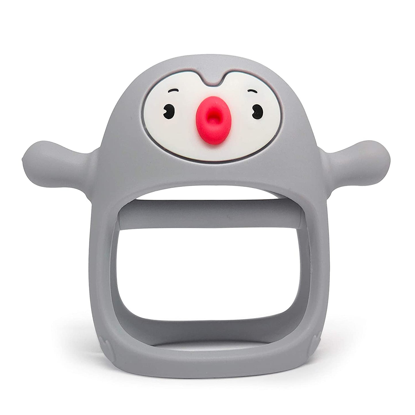 Smily Mia Penguin Baby Teething Toys for 3-6Months, Infant Handheld Pacifiers 0-6Months, 3Months Old Baby Must Haves, 4Months Old Toys for Babies, Light Grey…