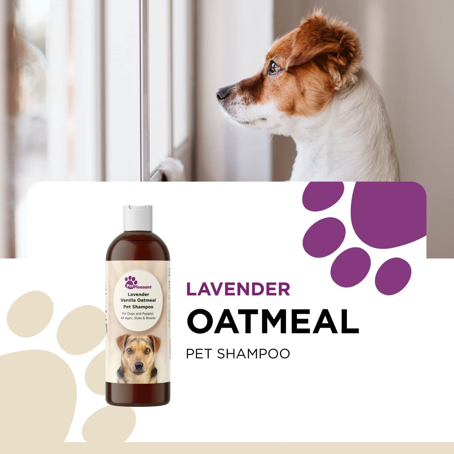 Oatmeal Dog Shampoo for Smelly Dogs - Oatmeal Shampoo for Dogs Puppy Shampoo Dog Soap and Dog Bathing Supplies with Lavender Oil - Puppy Supplies Dog Wash and Dog Grooming Supplies for Pet Care