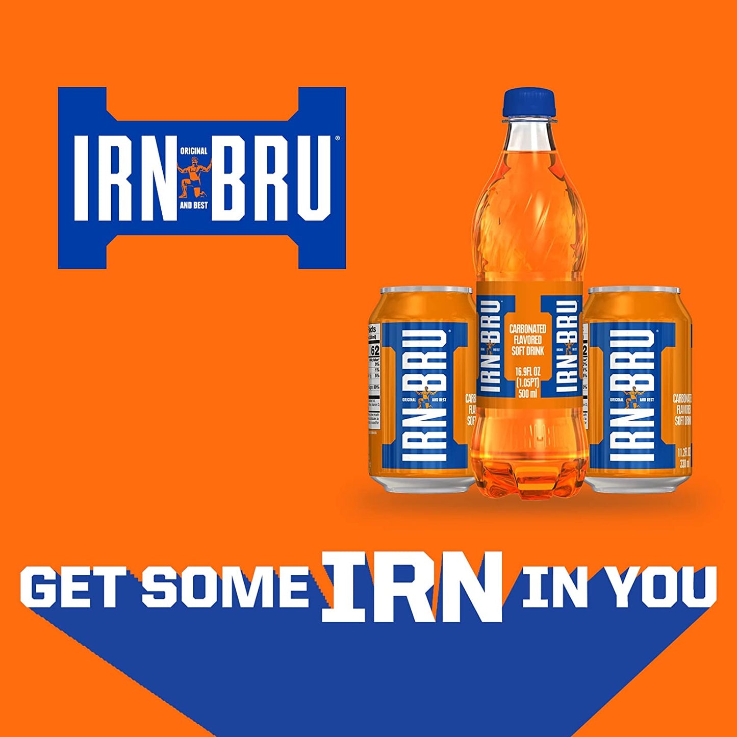 IRN-BRU from AG Barr the Original and Best Sparkling Flavored Soft Drink | a Scottish Favorite | 16.9 Fluid Ounce (Pack of 12)