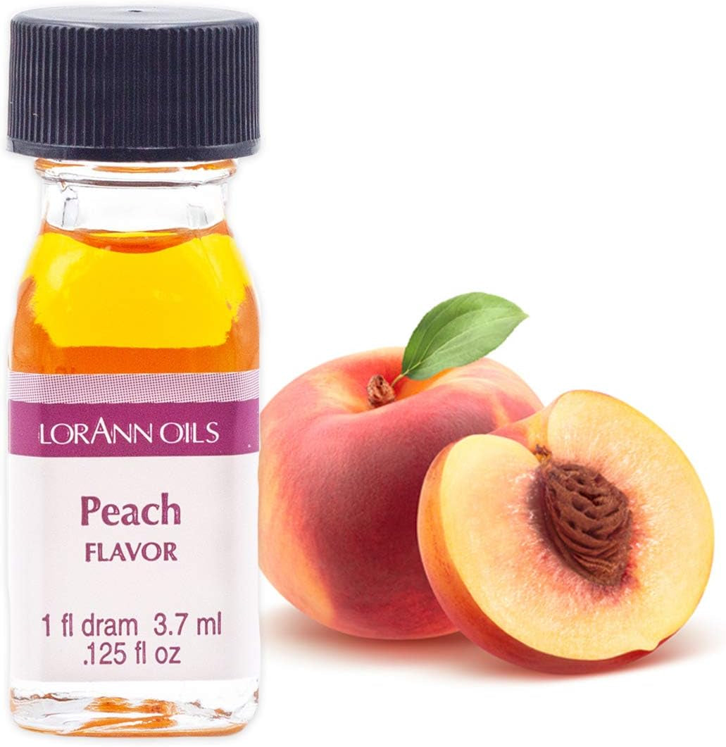 Lorann Peach SS Flavor, 1 Dram Bottle (.0125 Fl Oz - 3.7Ml - 1 Teaspoon) - Twin Pack Blistered