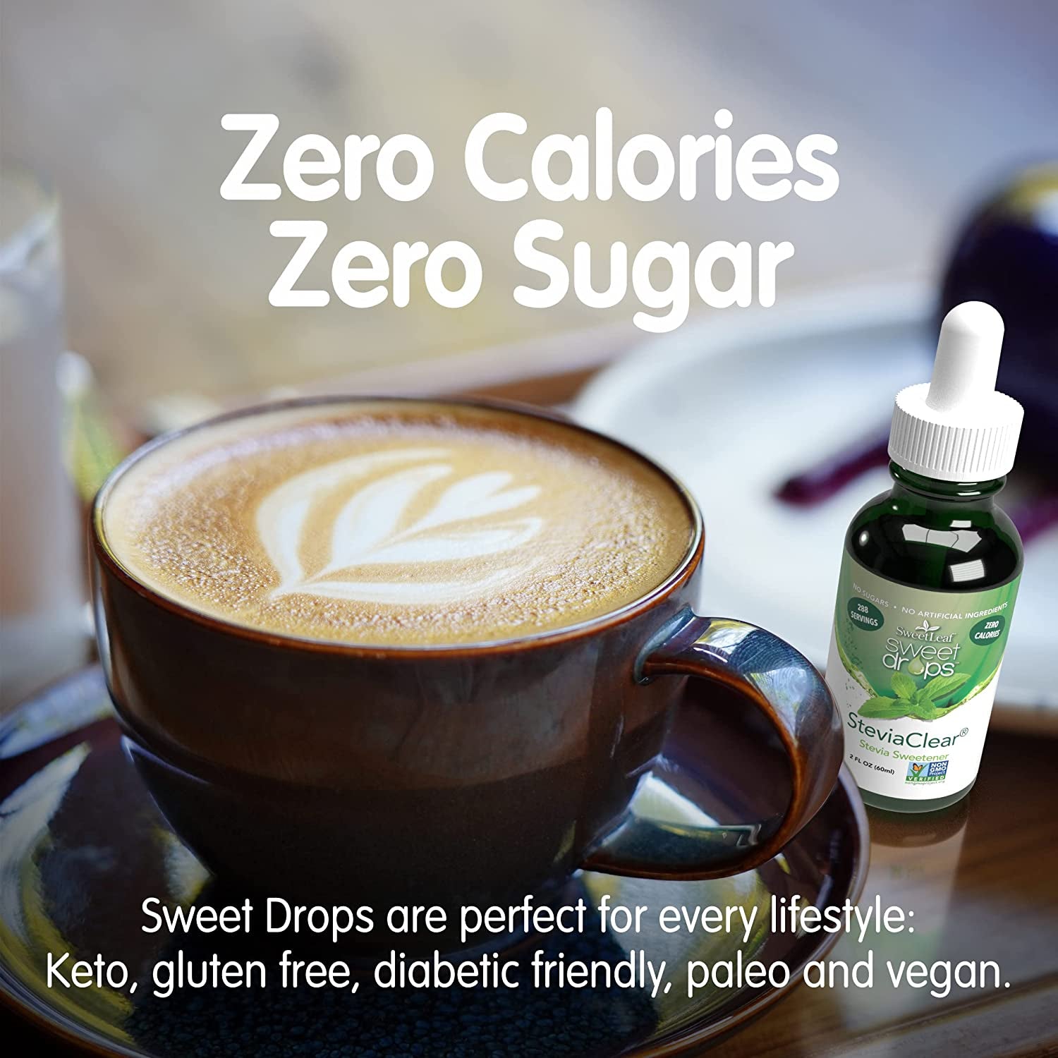 Sweet Drops Stevia Clear Liquid Stevia Sweetener - Liquid Stevia Drops, Stevia Liquid Sweetener, Zero Calories, Zero Sugar, Non-Gmo, Gluten-Free, Keto Friendly - 2 Fl Oz