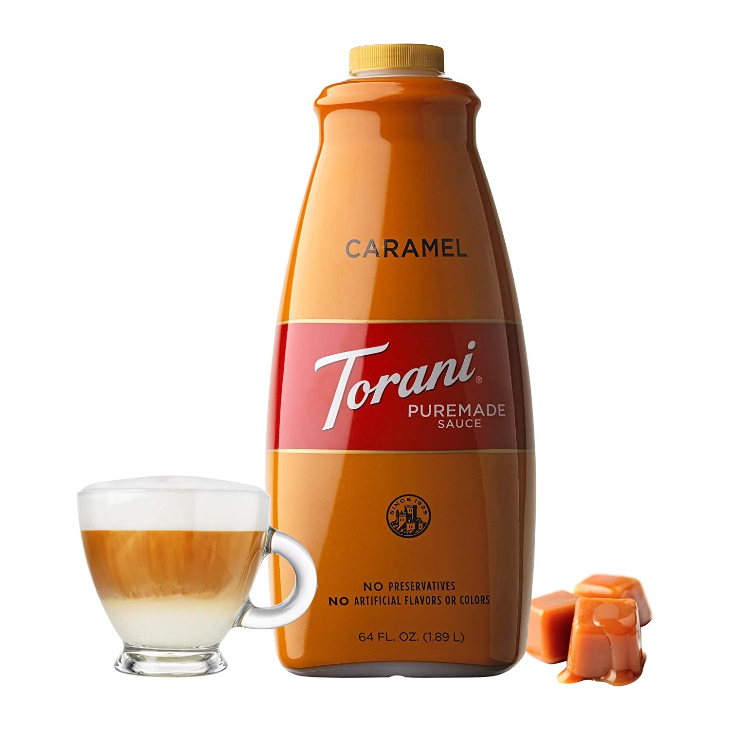 Torani Puremade Sauce, Caramel, 64 Ounces