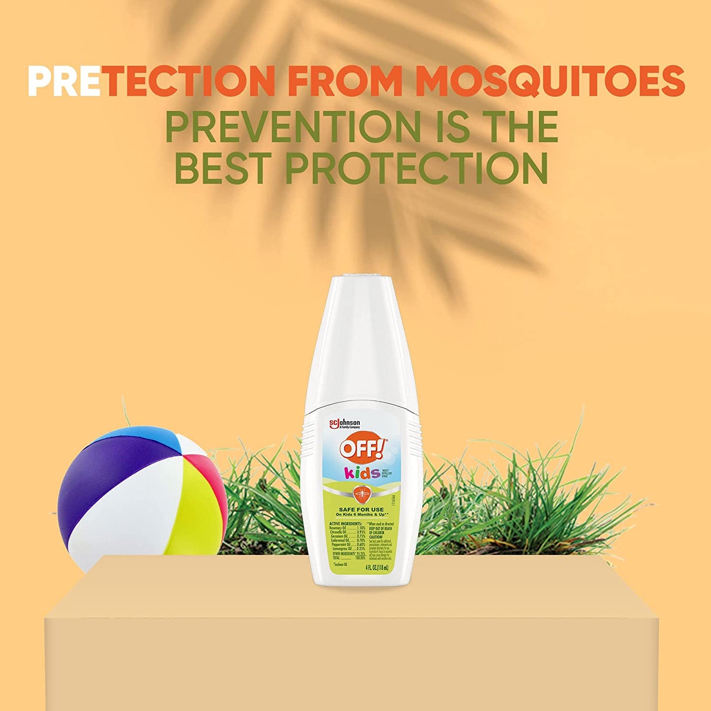 OFF! Kids Insect Repellent Spray, 100% Plant Based Oils, Safe for Use on Babies, Toddlers and Kids, 4 Oz