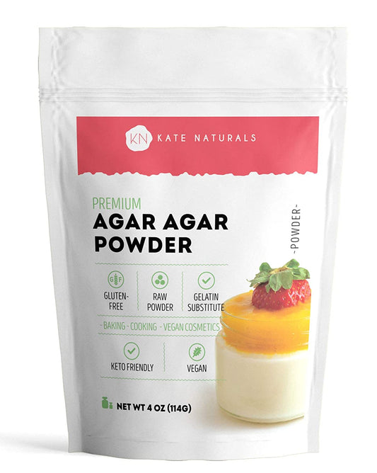 Agar Agar Powder for Vegans, Baking, and Petri Dishes (4Oz) - Kate Naturals. Substitute Unflavored Gelatin Powder & Thickener for Vegan Jello & Gelatin Sheets. Keto-Friendly, Non-Gmo & Gluten Free