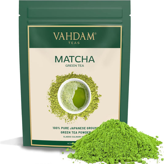 VAHDAM, Matcha Green Tea Powder SUPERFOOD (12 Servings) 100% Pure Authentic Japanese Matcha Powder, Classic Culinary Grade Green Tea Matcha | Matcha Latte Mix, Smoothies & Recipes, 25G