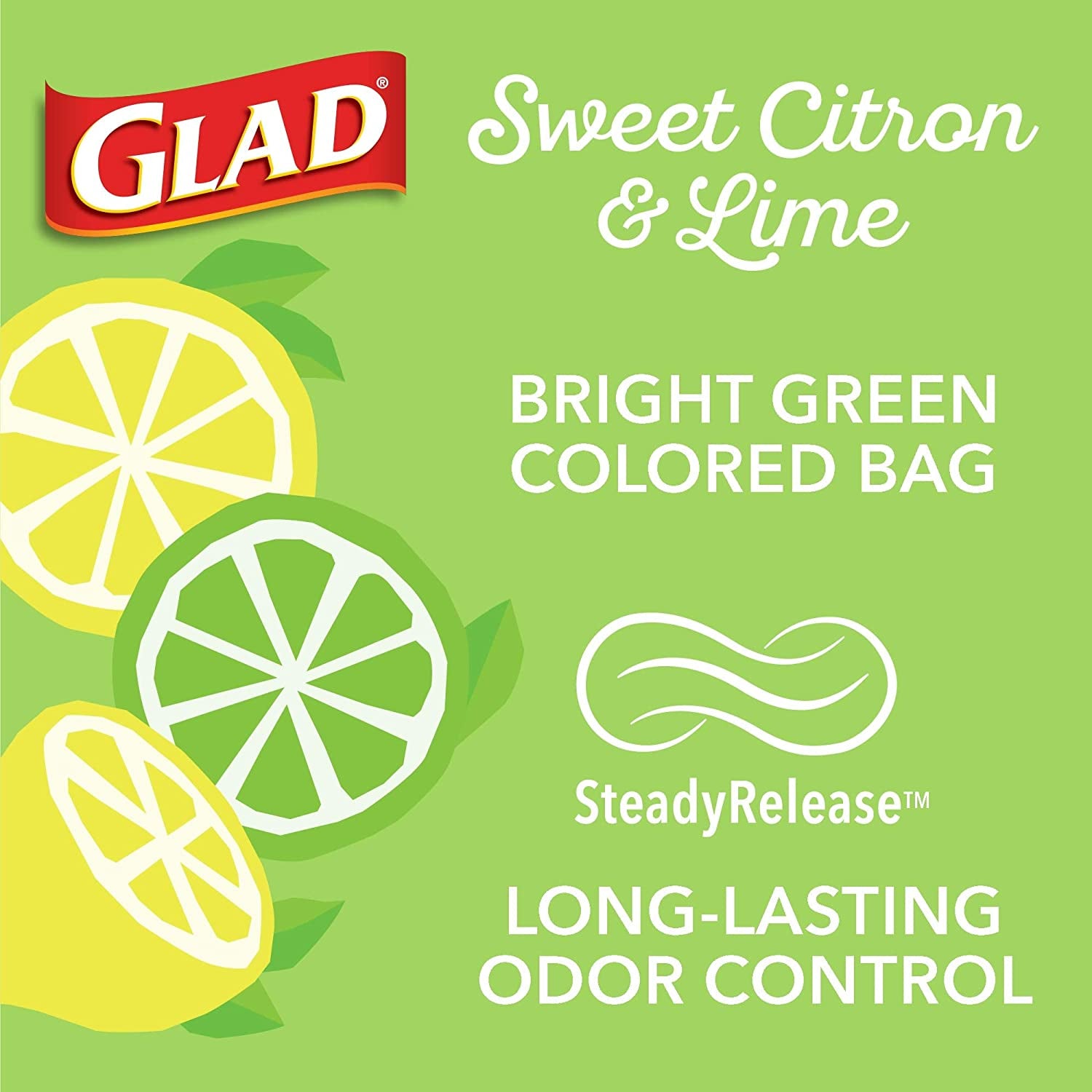 Odorshield Small Drawstring Trash Bags, Sweet Citron & Lime, 80 Count