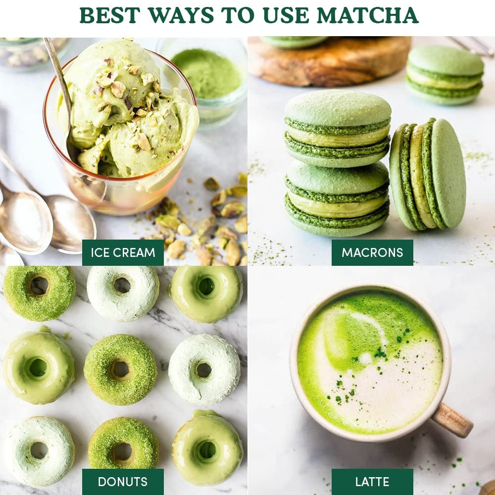 Vanilla Matcha Green Tea Powder, 1.76Oz (25 Cups) Superfood Blend, Japanese Matcha Powder with Pure Vanilla