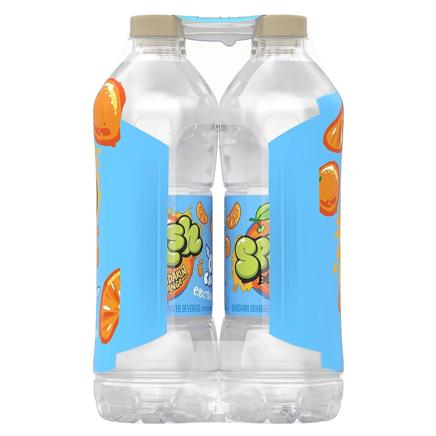 Splash Blast, Flavored Water Beverage, Mandarin Orange Flavor, 16.9 Fl Oz Plastic Bottles, 6 Pack