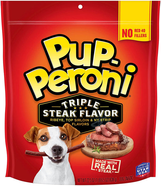 Pup-Peroni Triple Steak Flavored Dog Treats, 22.5 Ounce