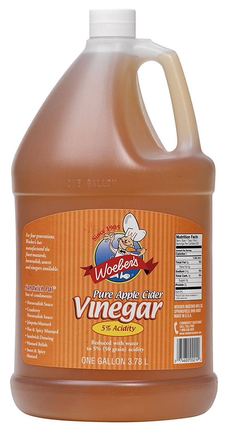 Woeber'S Pure Apple Cider Vinegar, 5% Acidity, 128 Ounces (1 Gallon Jug)