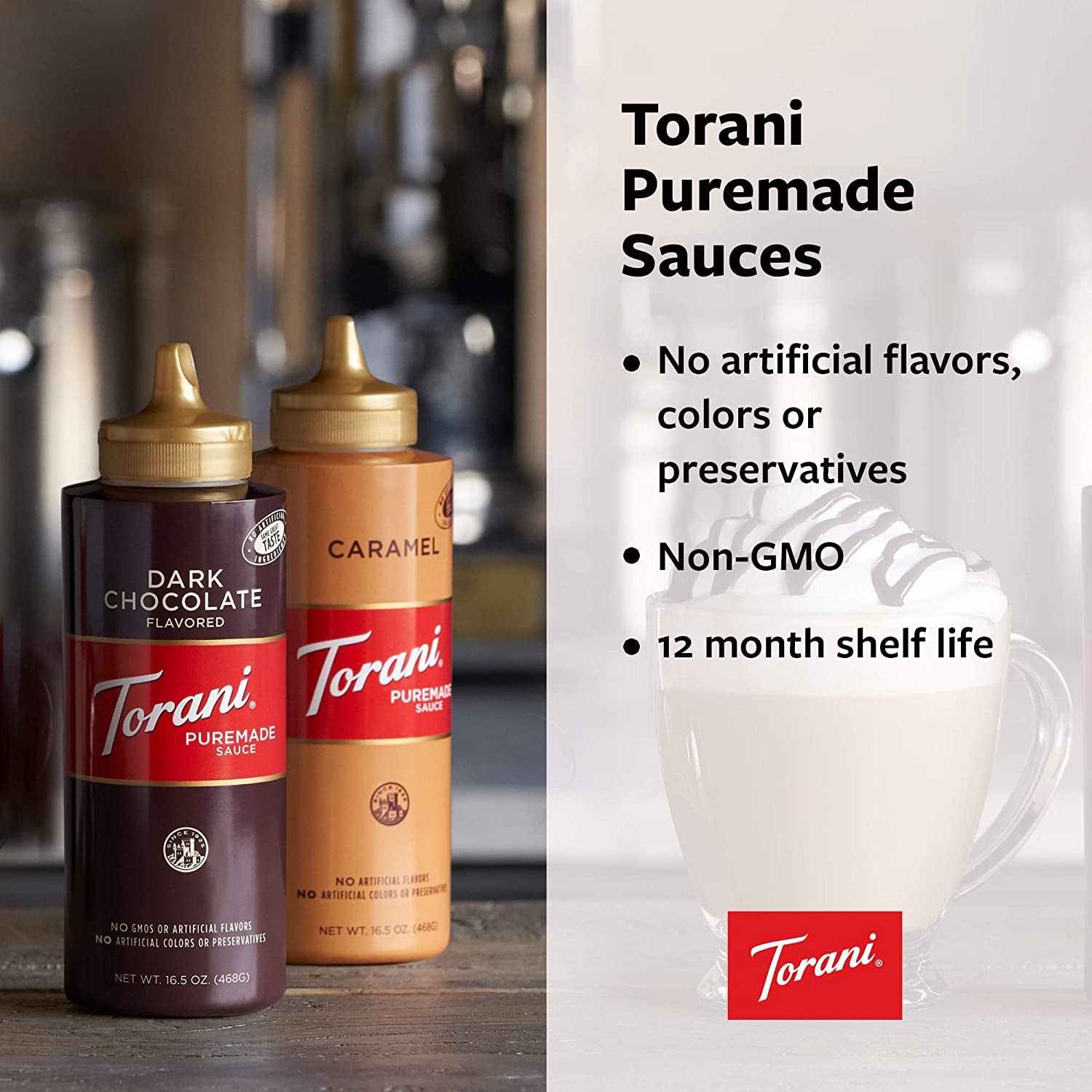 Torani Puremade Sauce, Caramel, 64 Ounces