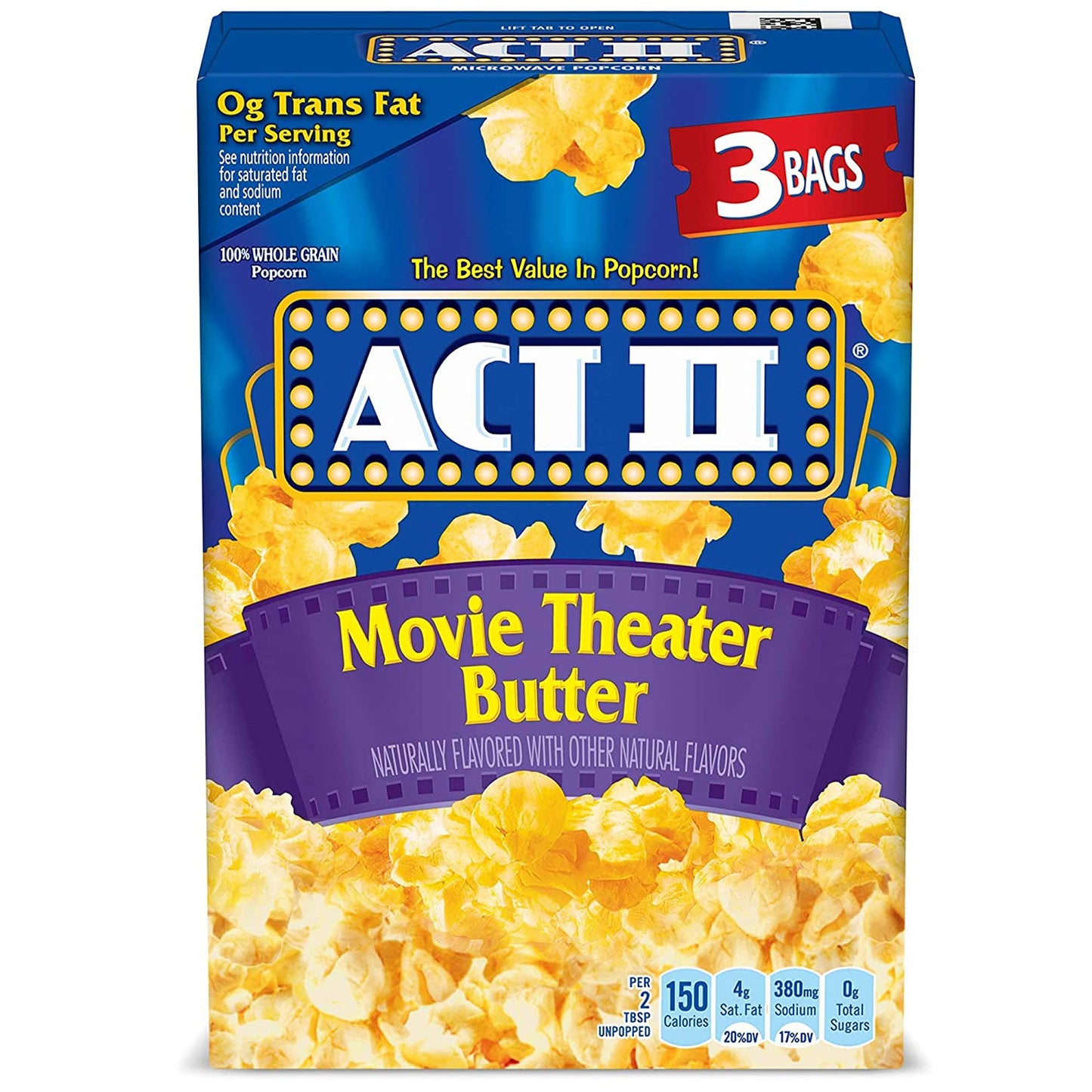 ACT II Movie Theater Butter Microwave Popcorn, 3 Ct 2.75 Oz Bags