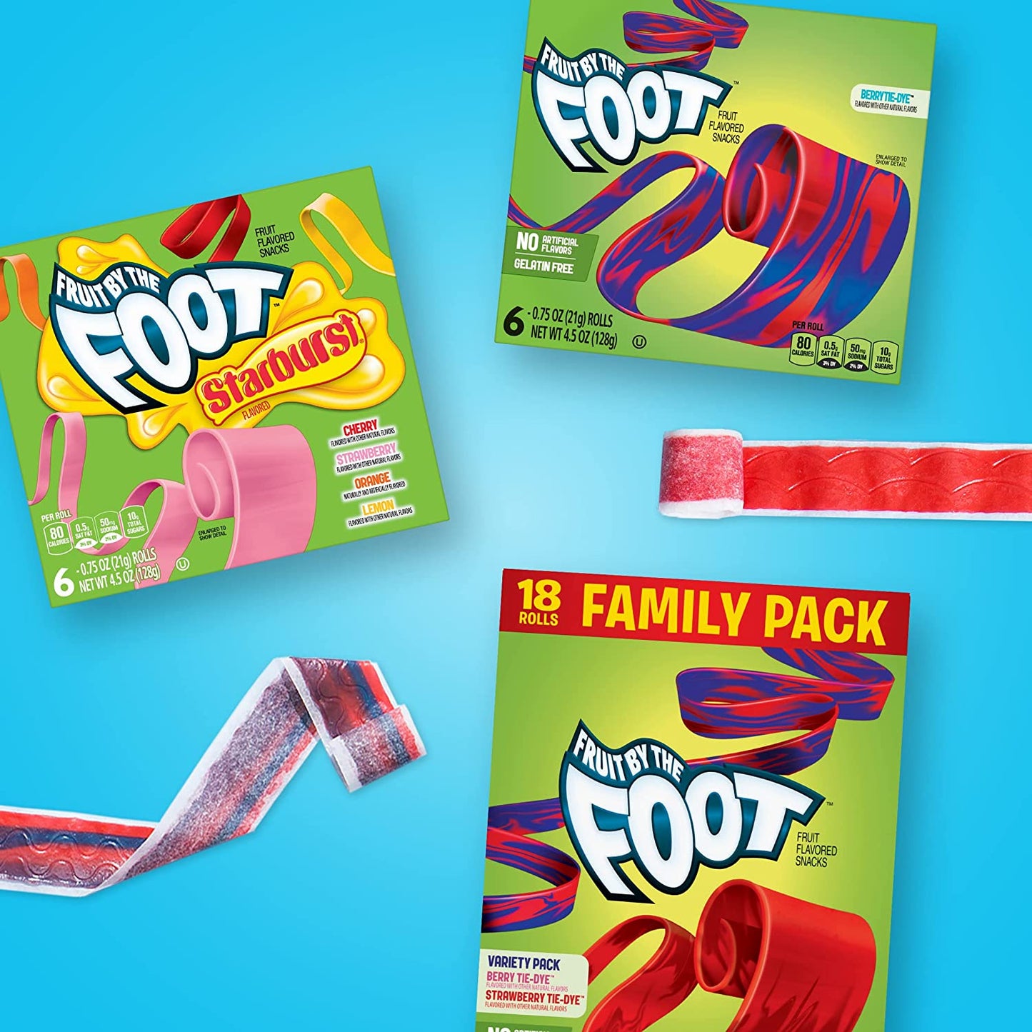 Fruit by the Foot Fruit Flavored Snacks, Starburst, Variety Pack, 12 Ct