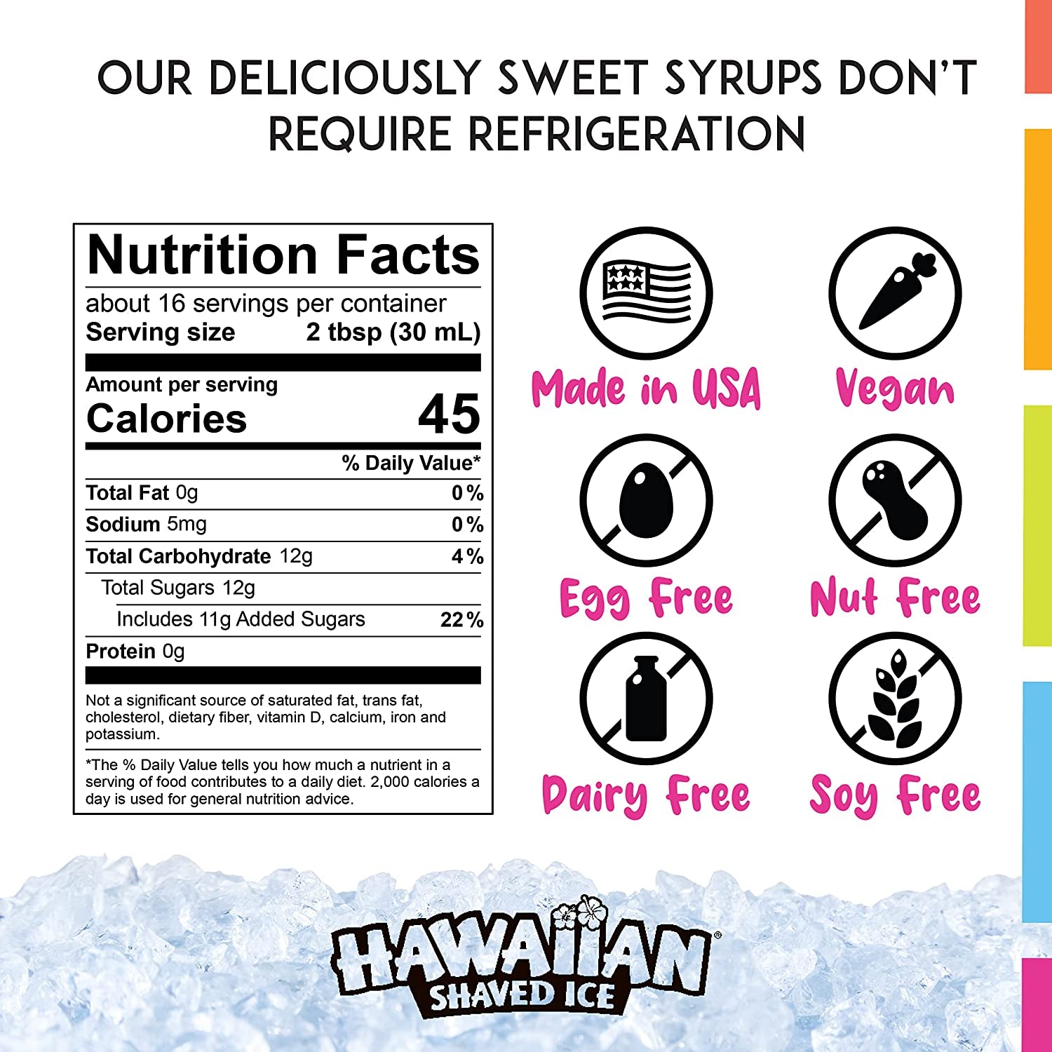 Hawaiian Shaved Ice Syrup Pint, Banana Flavor, Great for Slushies, Italian Soda, Popsicles, & More, No Refrigeration Needed, Contains No Nuts, Soy, Wheat, Dairy, Starch, Flour, or Egg Products