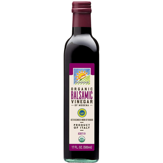 Bionaturae Vinegar Balsamic - Organic Balsamic Vinegar, Modena Balsamic Vinegar, Acidity 6%, USDA Certified Organic, Recyclable Glass, 100% Authentic Italian Balsamic Vinegar - 17 Fl Oz