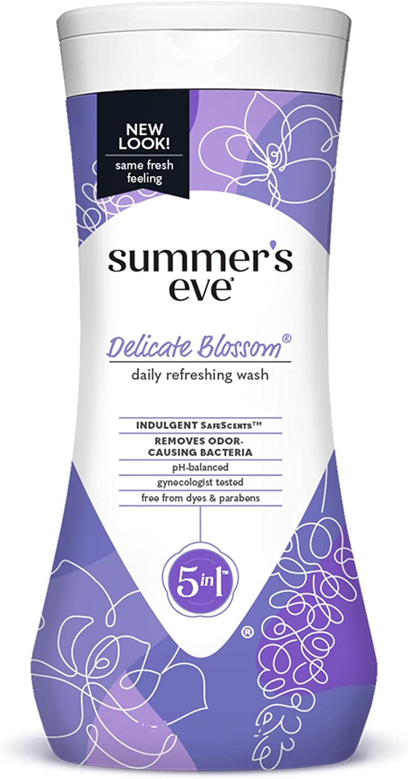 Summer'S Eve Delicate Blossom Daily Refreshing All over Feminine Body Wash, Removes Odor, Feminine Wash Ph Balanced, 15 Fl Oz