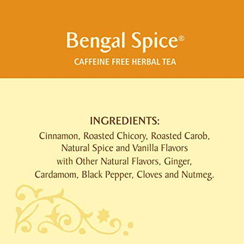 Herbal Tea, Bengal Spice, Caffeine Free, 20 Tea Bags (Pack of 6)