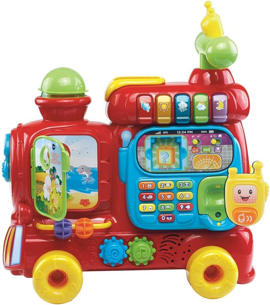 Vtech Sit-To-Stand Ultimate Alphabet Train (Frustration Free Packaging) , Red, 12 Months to 36 Months-Train^Detachable Caboose/Wagon^Double Sided Letter Blocks (13)^Walkie-Talkie^Aa Battery (3)^Manual