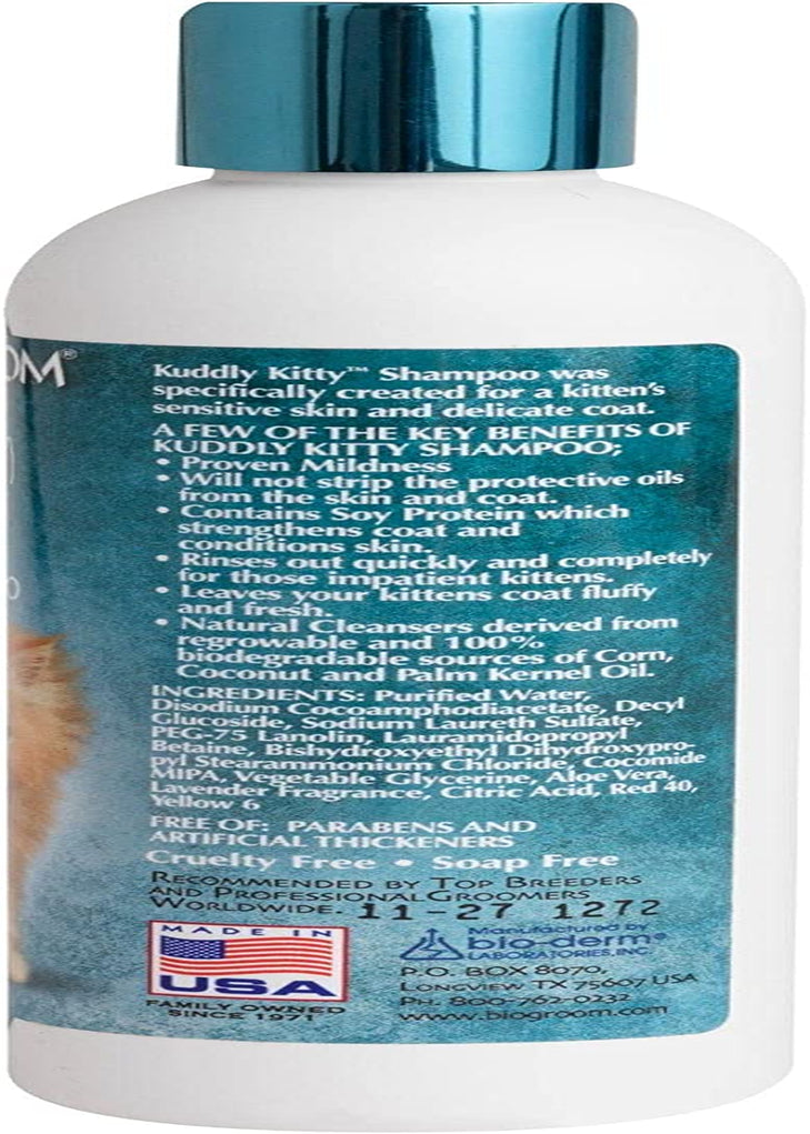 Bio-Groom Kuddly Kitty Shampoo – Tearless, Gentle Kitten Shampoo, Soap-Free, Cat Bathing Supplies, Quick Rinse, Cat & Kitten Grooming Supplies, Cruelty-Free, Made in USA, Cat Shampoo – 8 Fl Oz 1-Pack