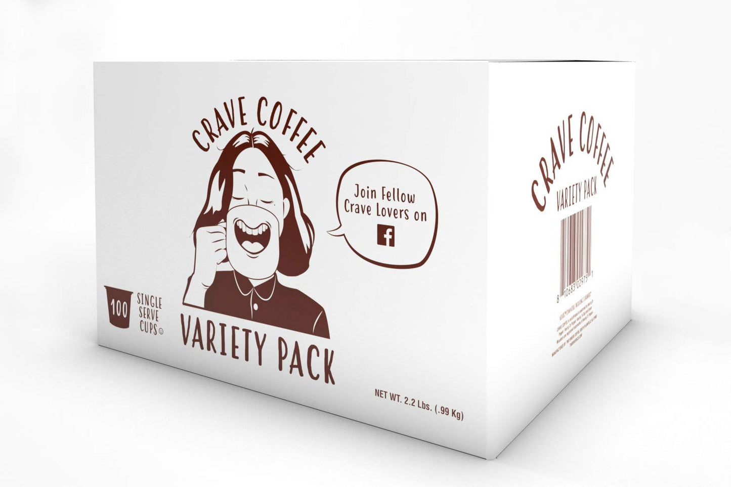 Crave Beverages Flavored Coffee Pods Sampler, Compatible with 2.0 K-Cup Brewers, Assorted Variety Pack, 100 Count