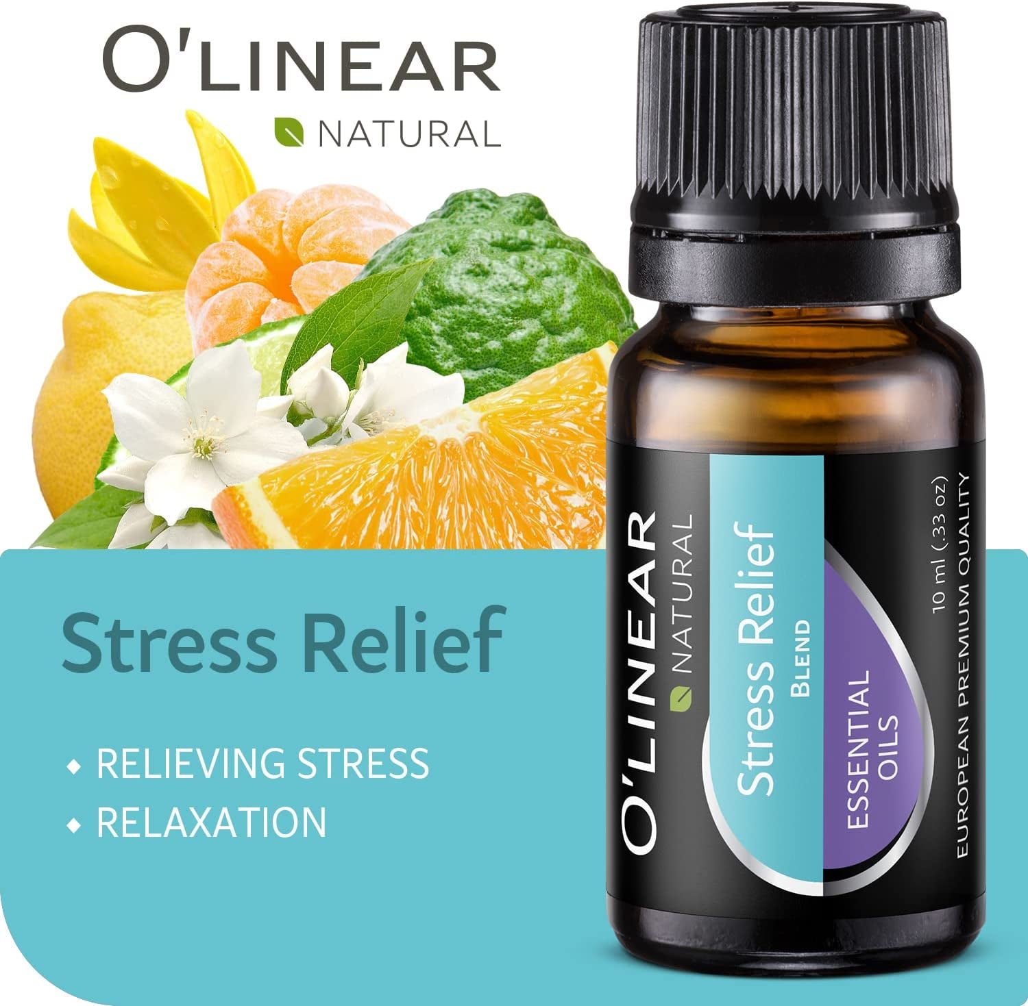 O'Linear Top 6 Blends Essential Oils Set - Aromatherapy Diffuser Blends Oils for Sleep, Mood, Breathe, Temptation, Feel Good, Stress Relief