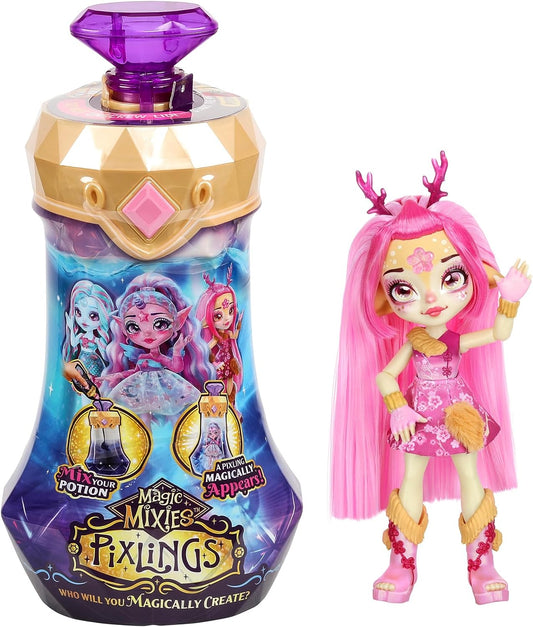 Magic Mixies Pixlings. Deerlee the Deer Pixling. Create and Mix a Magic Potion That Magically Reveals a Beautiful 6.5" Pixling Doll inside a Potion Bottle! Gifts for Kids, Ages 5+