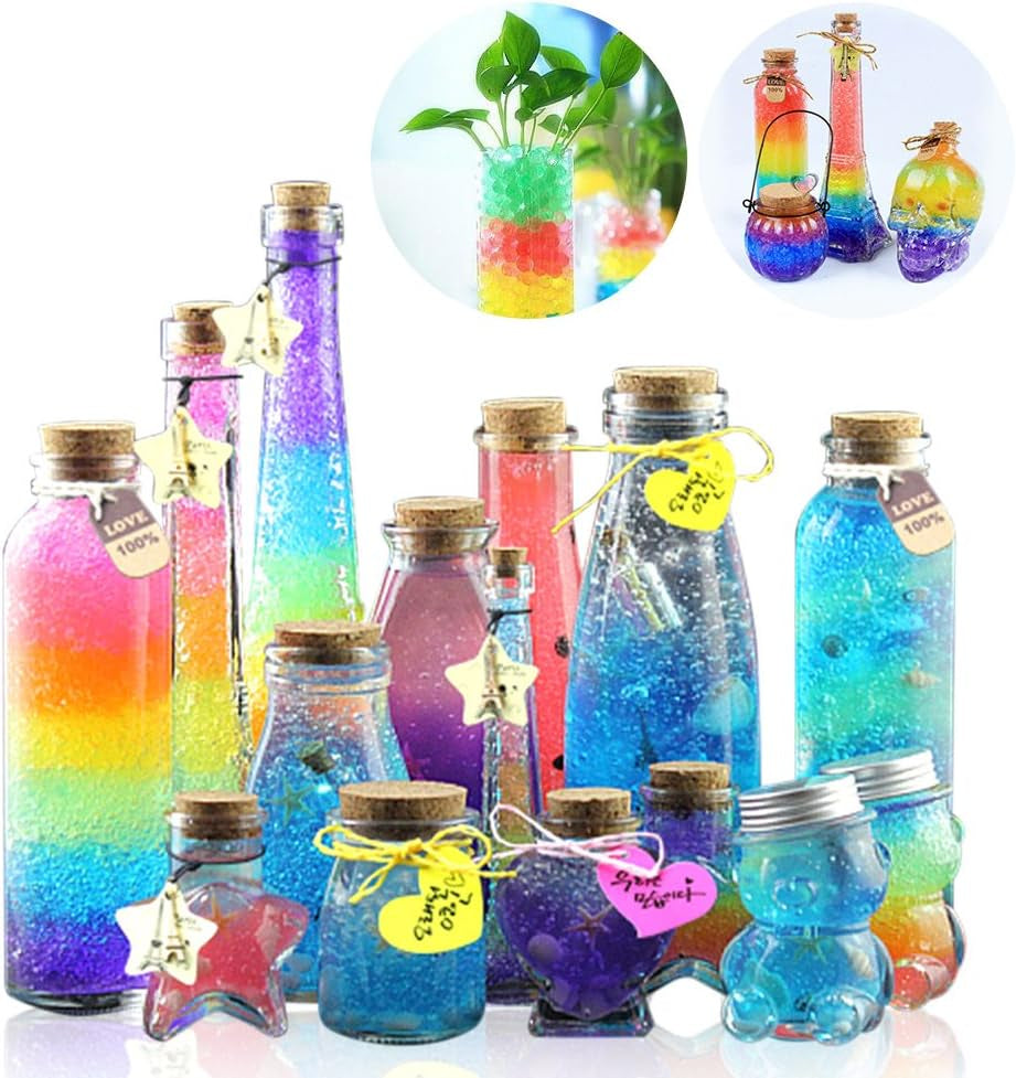 UMIKU Water Beads 50000 Soft Beads Rainbow Mix Water Growing Balls for Kids Tactile Sensory Toys Home Décor