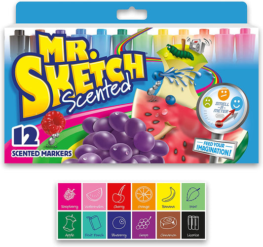 Sanford® Mr. Sketch® Watercolor Markers, Scented Assorted Colors, Set of 12