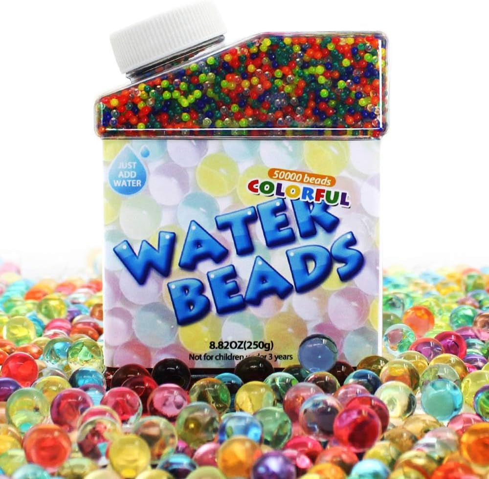 UMIKU Water Beads 50000 Soft Beads Rainbow Mix Water Growing Balls for Kids Tactile Sensory Toys Home Décor