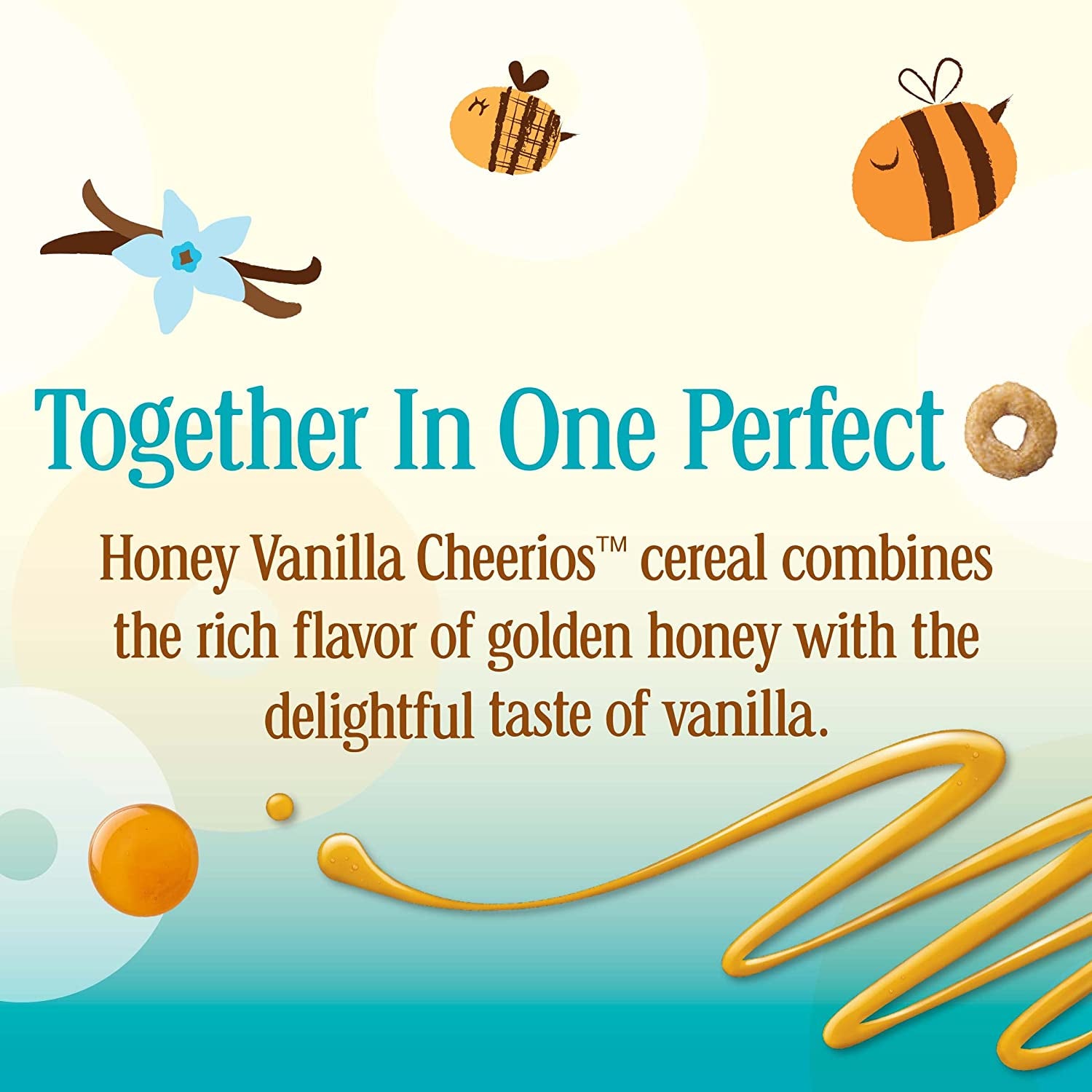 Cheerios Honey Vanilla Cheerios Heart Healthy Cereal, Gluten Free Cereal with Whole Grain Oats, Family Size, 18.1 OZ