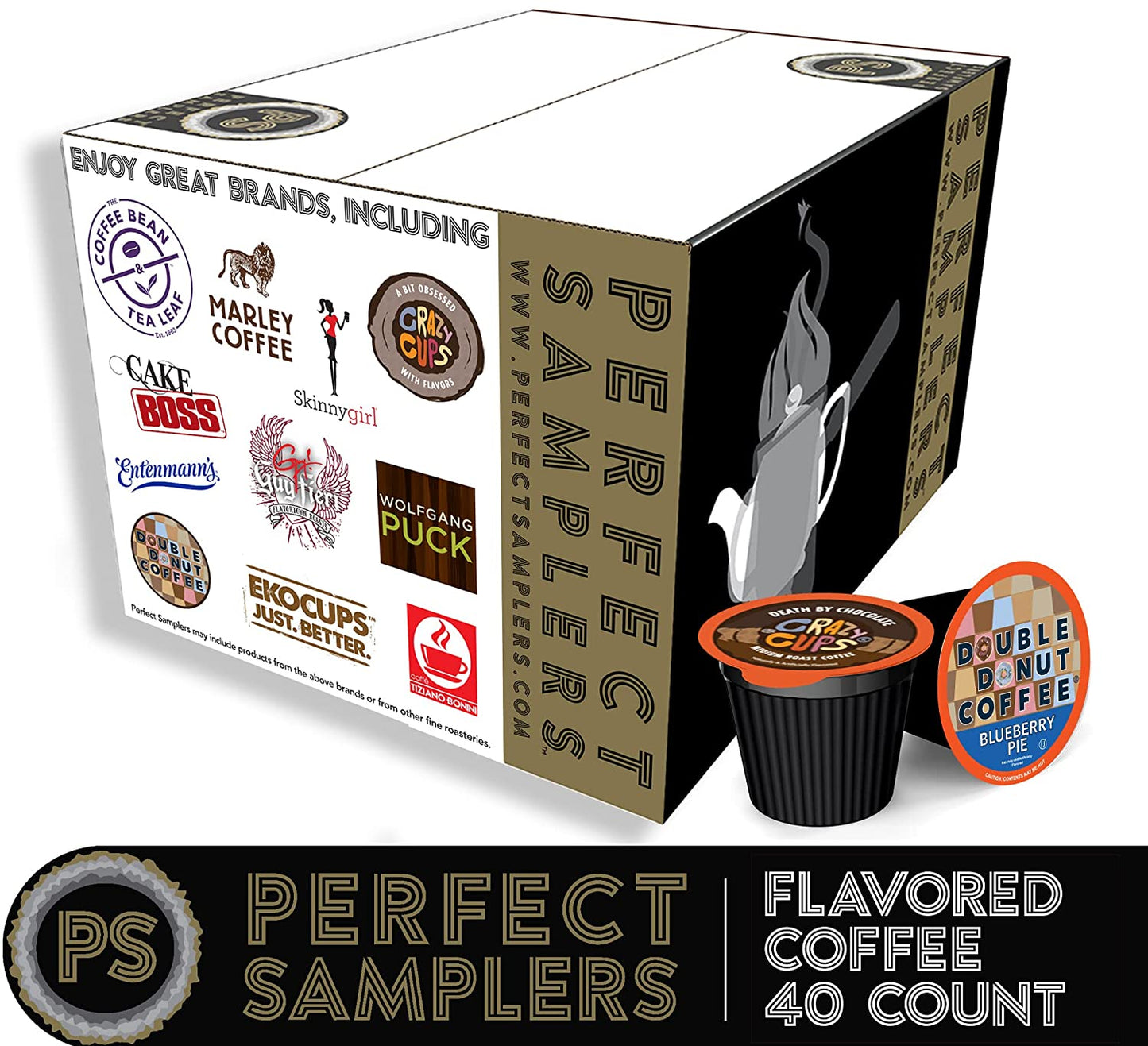 Crazy Cups Flavored Coffee Pods Variety Pack for Keurig K Cups Brewers, Assorted Flavored Coffee Sampler, 40 Count