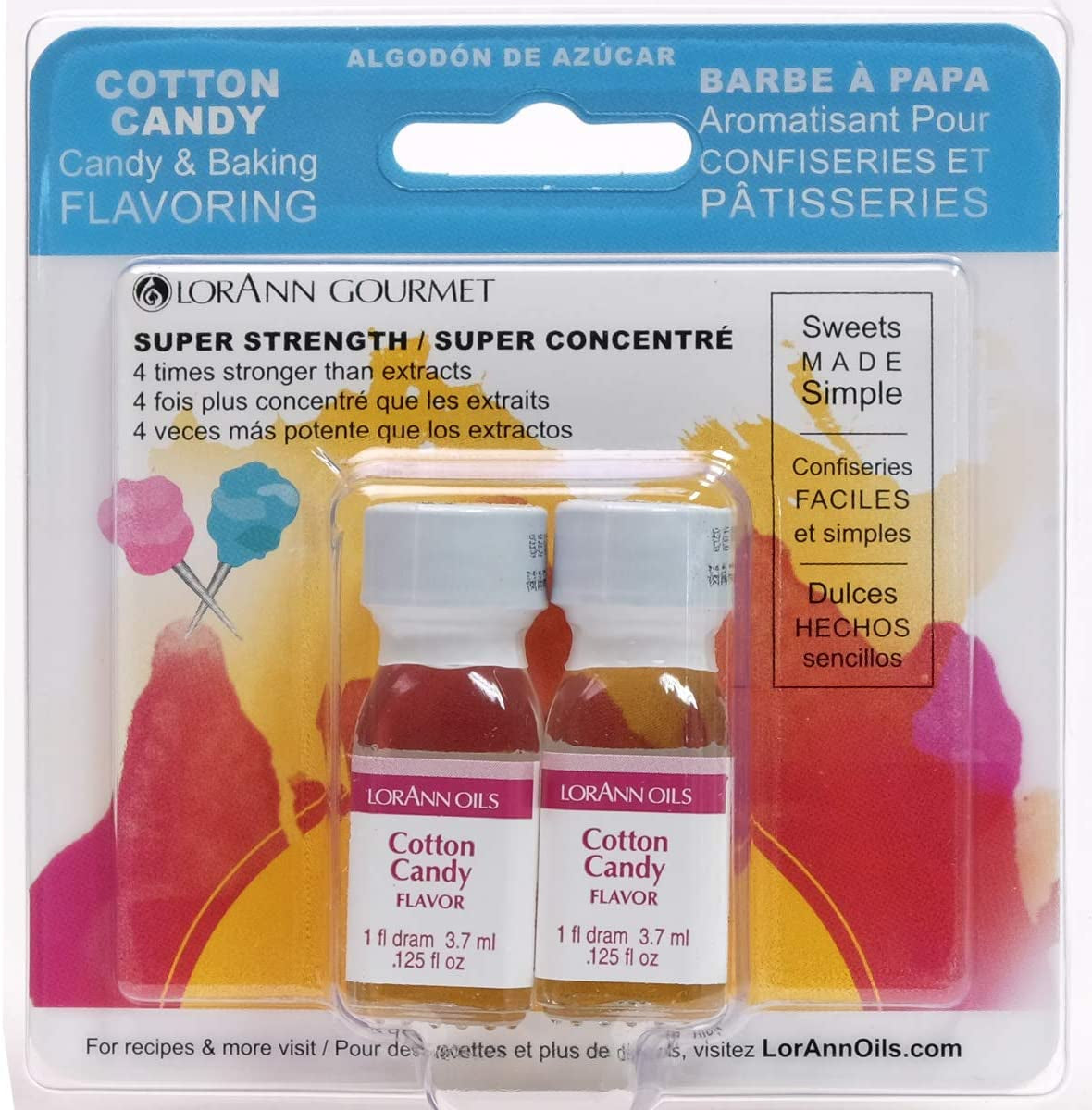 Lorann Cotton Candy SS Flavor, 1 Dram Bottle (.0125 Fl Oz - 3.7Ml - 1 Teaspoon)