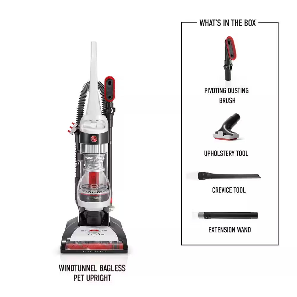 Windtunnel Bagless Pet Upright Vacuum Cleaner with Automatic Cord Rewind