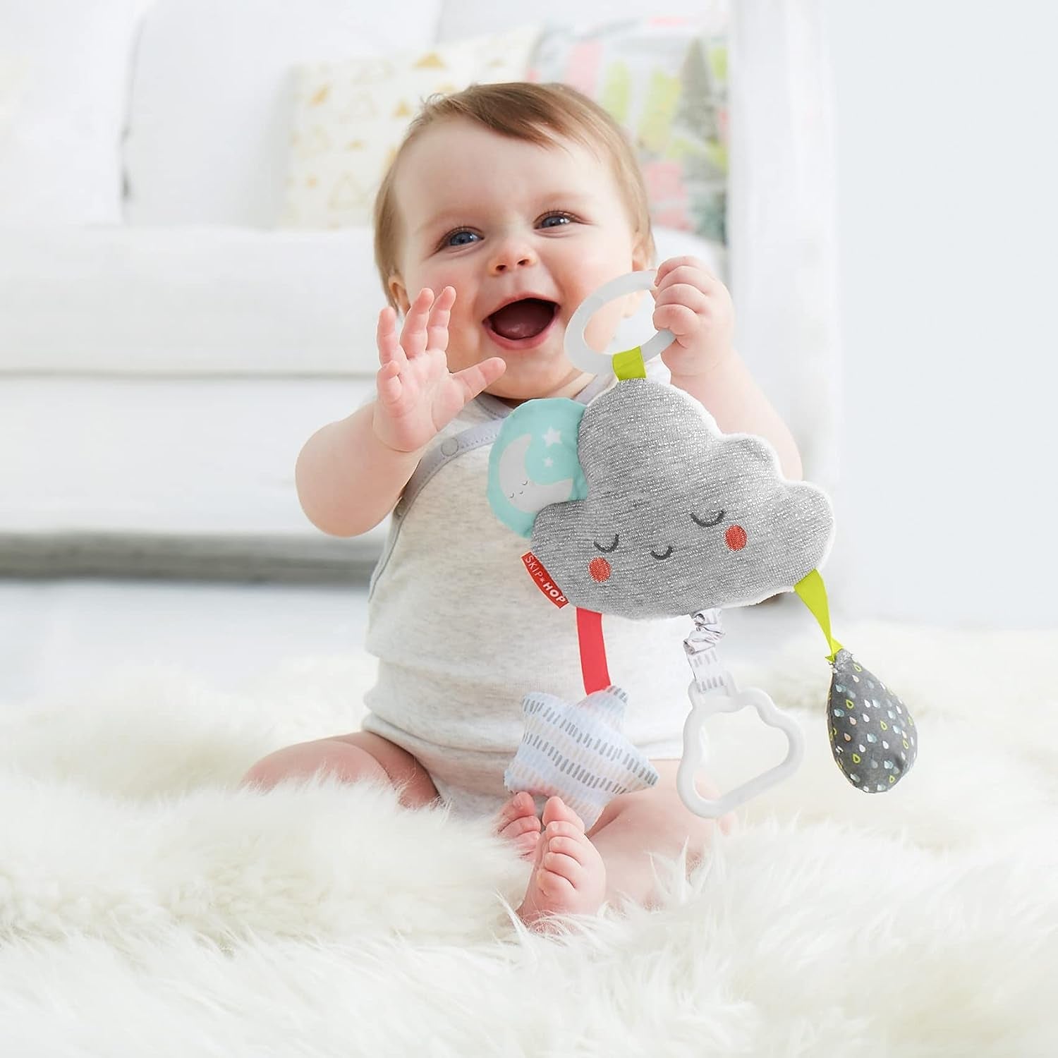 Skip Hop Baby Stroller Toy, Silver Lining Cloud Jitter, Cloud